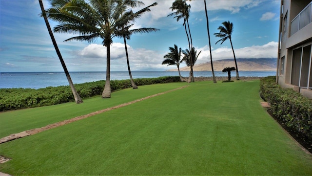 view of home's community with a water view