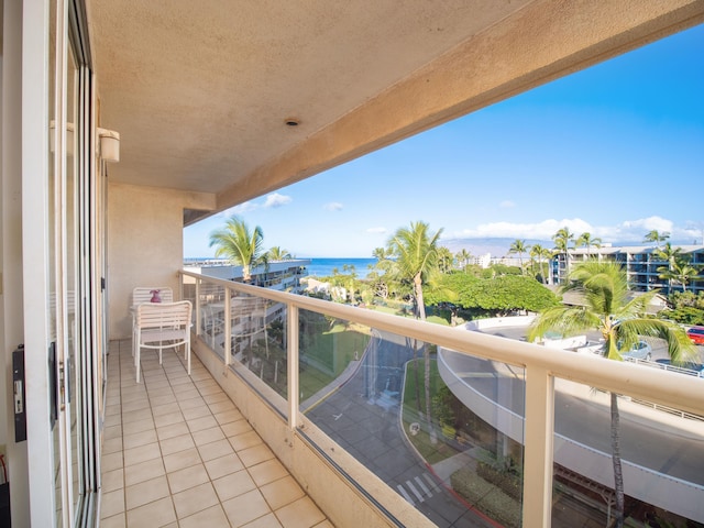 balcony with a water view