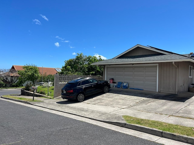 view of garage