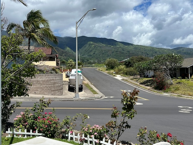 view of road featuring a mountain view