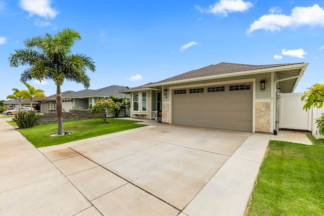 115 Nanu Pl, Wailuku, HI 96793 - ranch-style house featuring driveway, an attached garage, and stone siding
