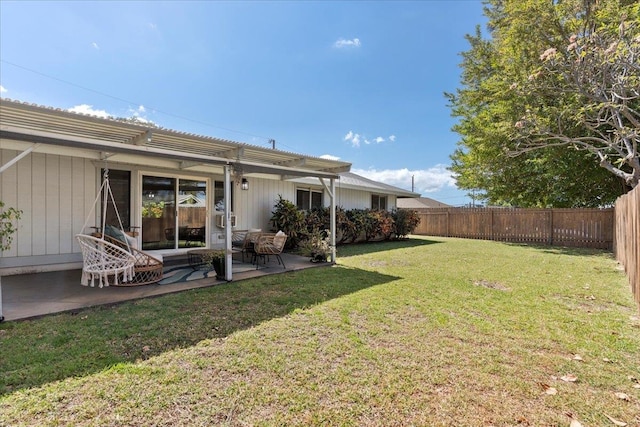 view of yard with a patio area