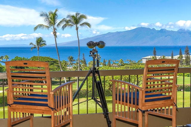 property view of water featuring a mountain view