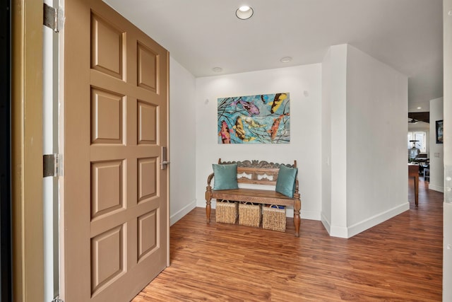 hall featuring hardwood / wood-style flooring