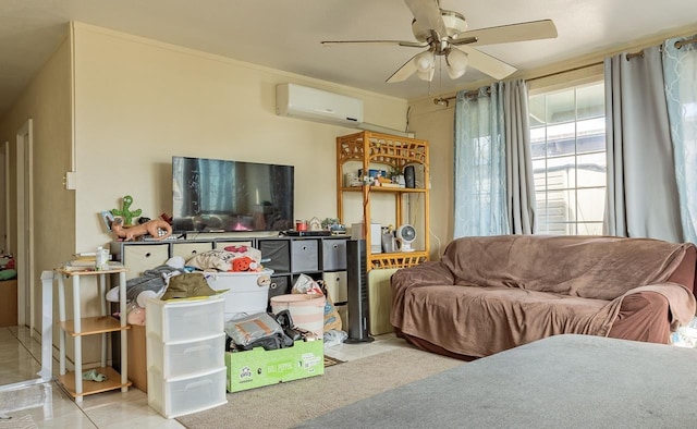 454 S Papa Ave, Kahului, HI 96732 - living area with a ceiling fan and a wall unit AC