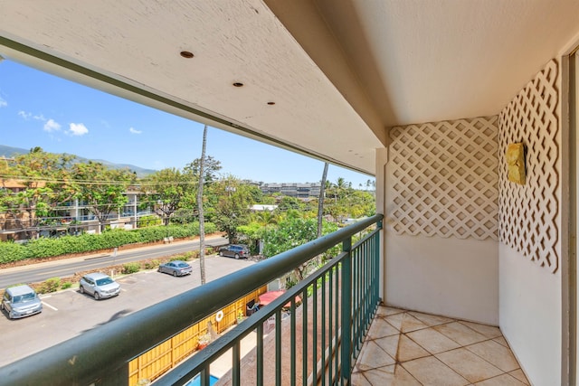 balcony with a mountain view