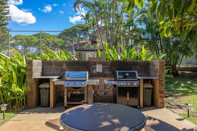 view of patio with grilling area