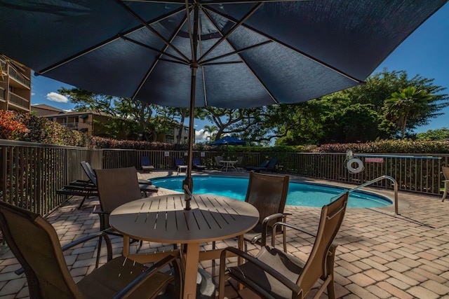 view of pool with a patio area