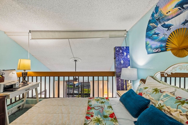 bedroom featuring a textured ceiling