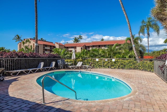 view of pool with a patio area