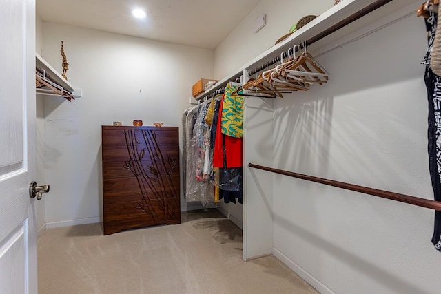 walk in closet featuring carpet