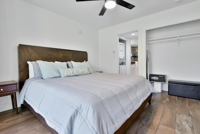 2575 S Kihei Rd Unit P-104, Kihei, HI 96753 - bedroom featuring wood finished floors and a ceiling fan