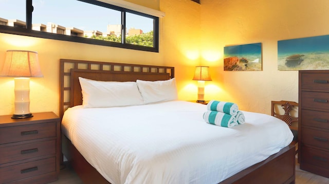 bedroom featuring hardwood / wood-style floors