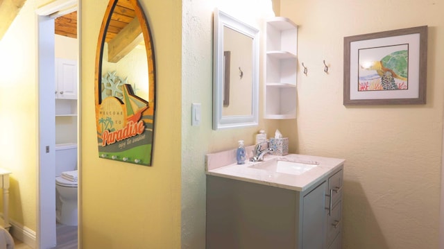 bathroom with vanity and toilet