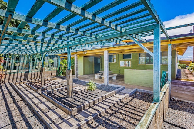 view of patio with a pergola