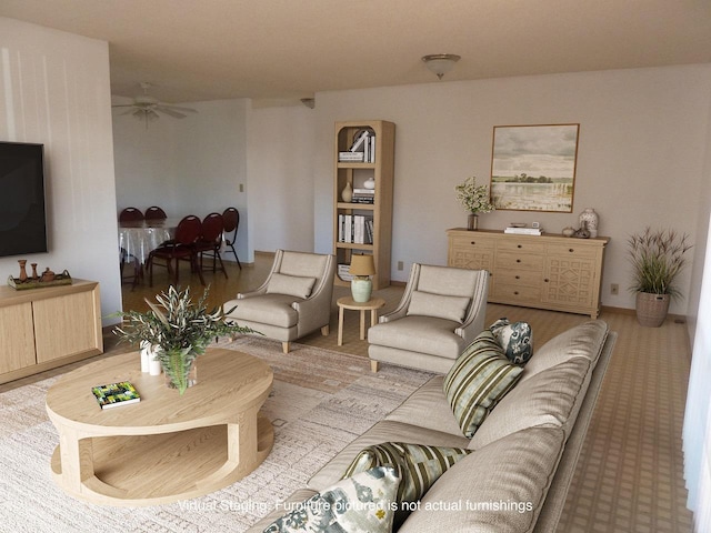 1525 Pakali Pl, Lanai City, HI 96763 - living room with ceiling fan
