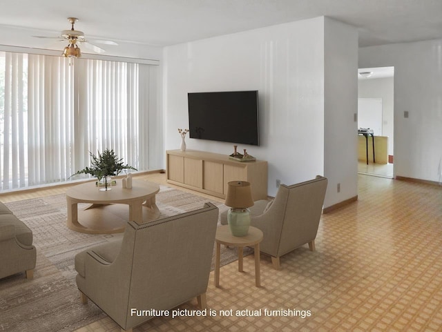 1525 Pakali Pl, Lanai City, HI 96763 - living room with ceiling fan