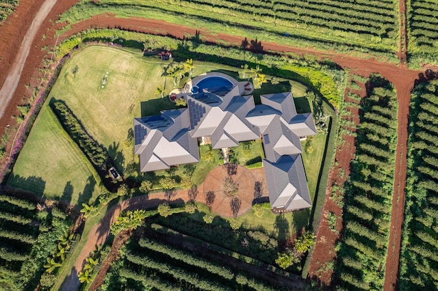 bird's eye view with a rural view