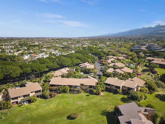 bird's eye view with a residential view and a mountain view