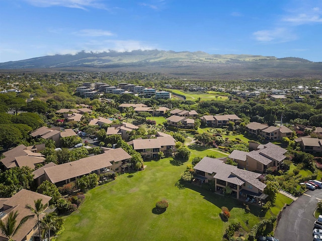 birds eye view of property featuring a residential view and a mountain view