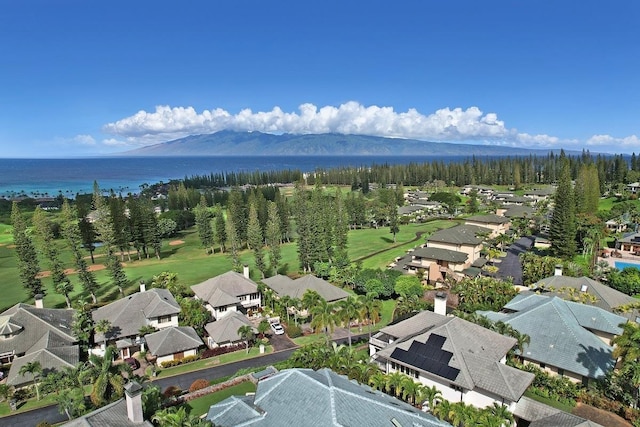 birds eye view of property featuring a mountain view