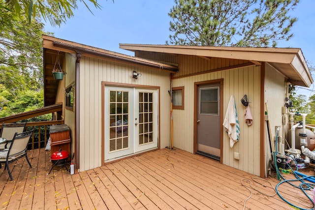 deck with french doors