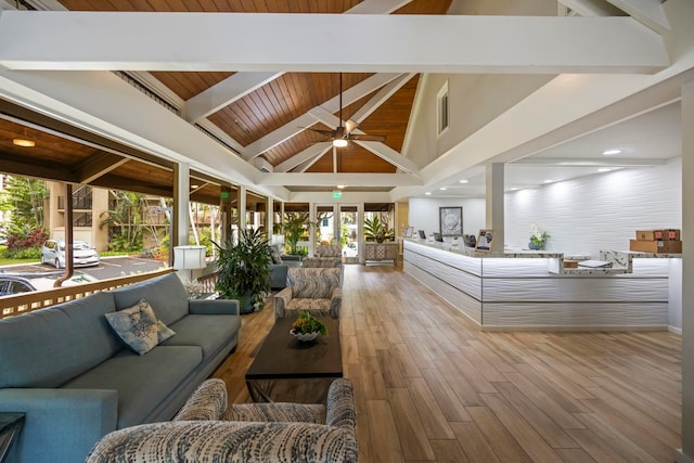 reception area featuring ceiling fan