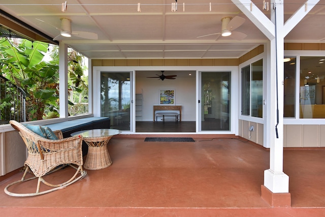 view of patio / terrace with ceiling fan