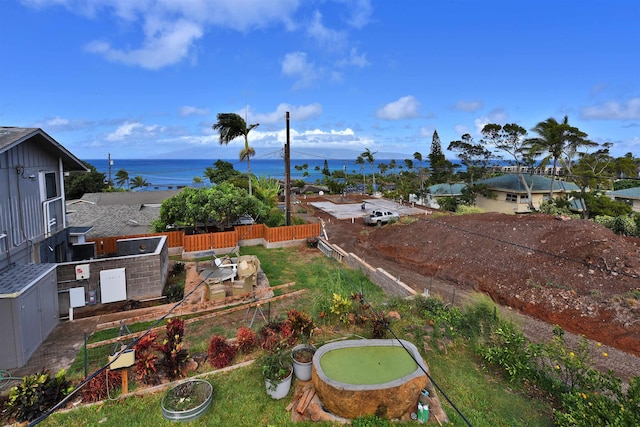 exterior space featuring a water view