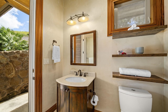 bathroom with toilet and vanity