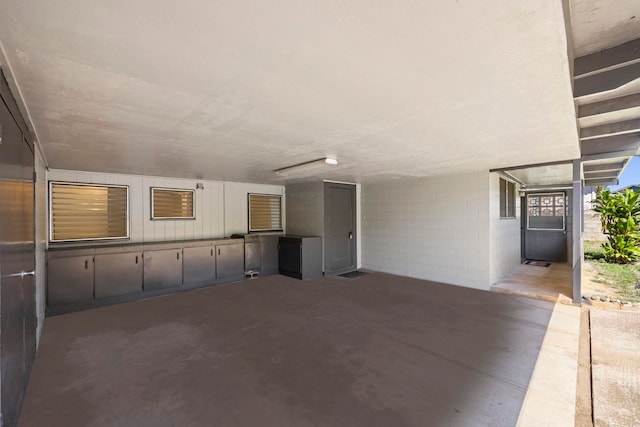 interior space with concrete floors