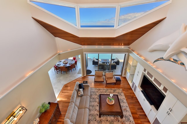 104 Woodrose Pl, Lahaina, HI 96761 - living room featuring wood finished floors and a skylight