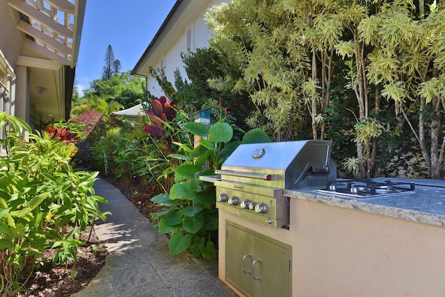 view of patio / terrace with a grill and an outdoor kitchen