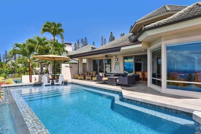 104 Woodrose Pl, Lahaina, HI 96761 - pool featuring a ceiling fan, outdoor lounge area, and a patio