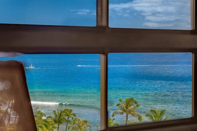 water view with a view of the beach