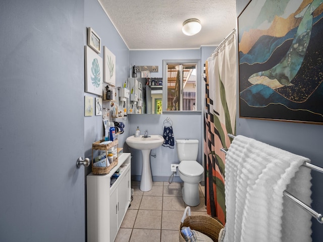 3100 Mapu Pl, Kihei, HI 96753 - full bath featuring a textured ceiling, tile patterned floors, and a shower with curtain