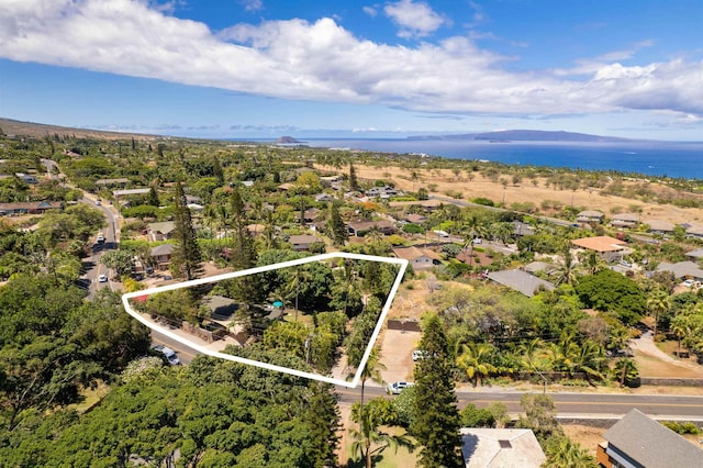 3100 Mapu Pl, Kihei, HI 96753 - aerial perspective of suburban area with property boundaries highlighted and a large body of water