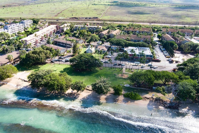 bird's eye view featuring a water view and a rural view