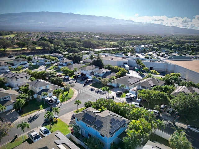 drone / aerial view with a mountain view