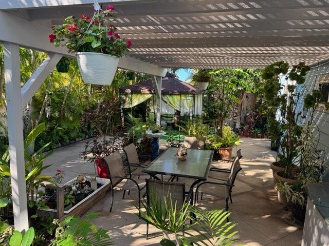 view of patio with a pergola