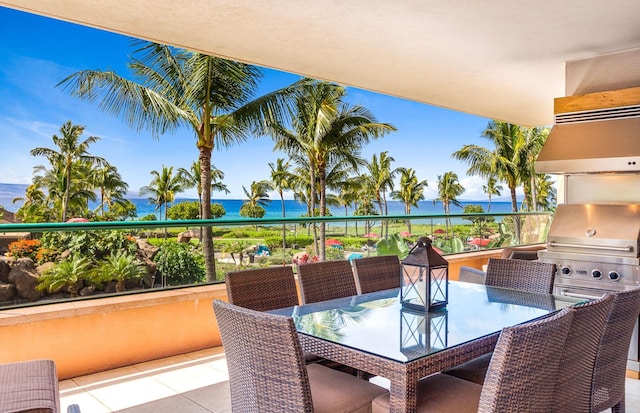 130 Kai Malina Pkwy Unit Nr202, Lahaina, HI 96761 - balcony with a water view, area for grilling, and outdoor dining space