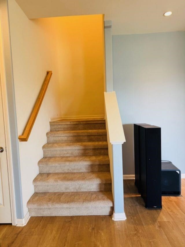160 Kinohi Loa Loop, Wailuku, HI 96793 - stairway featuring wood finished floors, baseboards, and recessed lighting