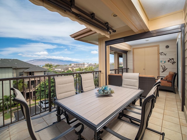 balcony with a mountain view