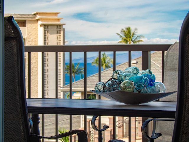 balcony with a water view