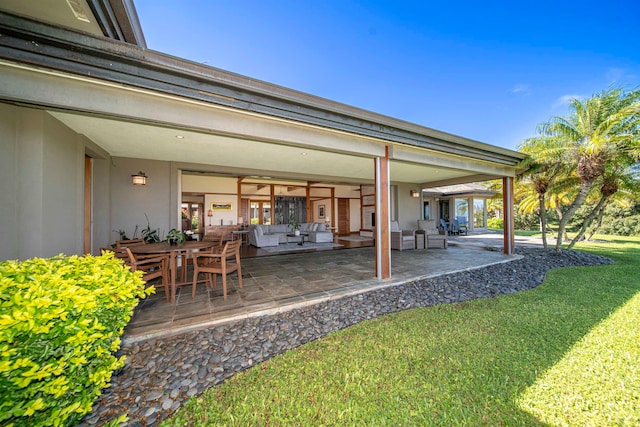 view of patio featuring an outdoor hangout area