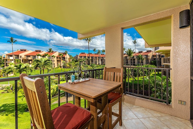 balcony with a residential view