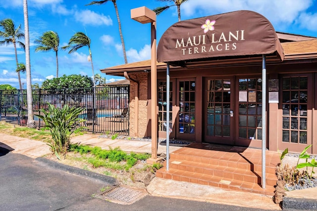 entrance to property with french doors