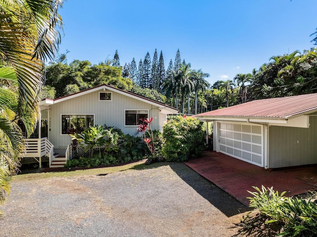 view of front of house with a garage