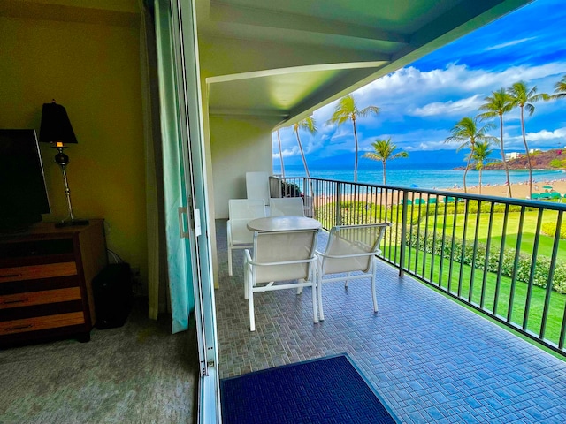 balcony with a water view