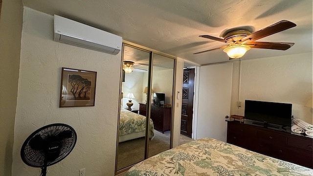 bathroom featuring tile patterned flooring, vanity, and a shower with door